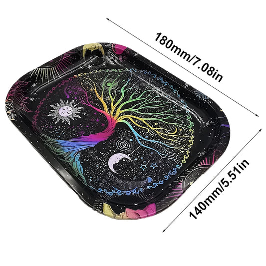 7X5.5inch Metal Tobacco Rolling Tray Multi Cigarette Dish Tin Storage Plate Roller Container 18*14cm Ashtray Rolling Tray