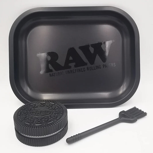 Plateau à rouler et kit broyeur d’herbes avec brosse – plateau en plastique 180 × 140 mm, broyeur 60 mm, kit brosse noir.®️